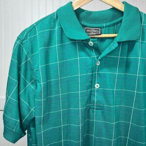 Steve & Barry's NWT Polo Plaid Teal Collar Buttons Men's Small